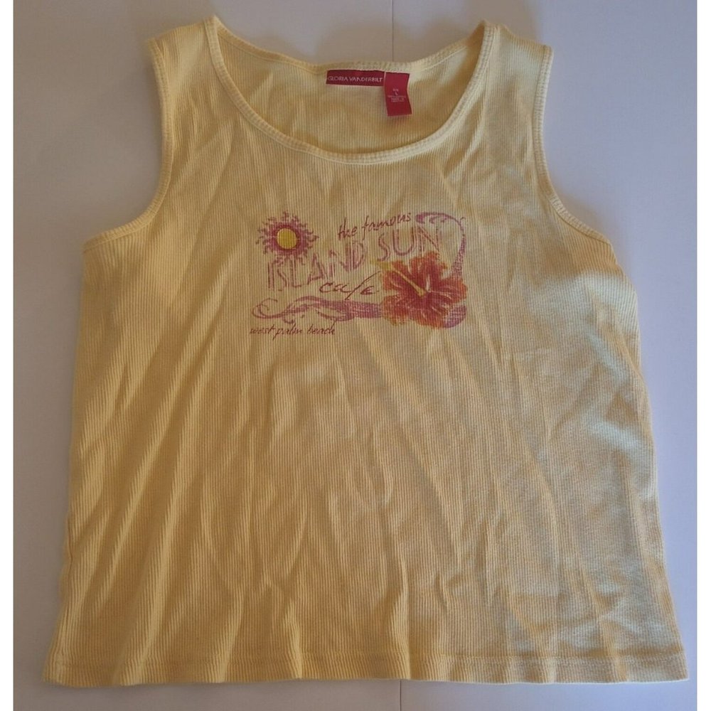 The Famous Island Sun Cafe West Palm Beach Gloria Vanderbilt Tank Top Size Large
